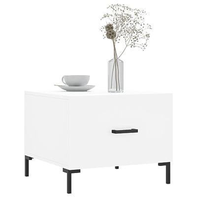 Salontafel 50x50x40 cm bewerkt hout wit Salontafel 50x50x40 cm bewerkt hout wit