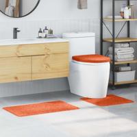 VidaXL Antislip badmat set 3 pcs oranje pp - thumbnail