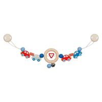 Goki houten wandelwagenketting auto's met clips - thumbnail