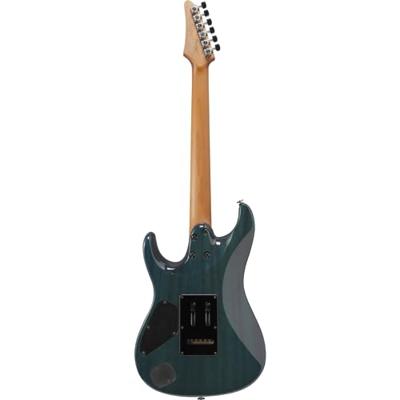 Ibanez MMN1 Transparent Aqua Blue Martin Miller Signature elektrische gitaar met koffer - thumbnail