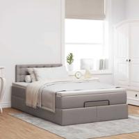 Ottoman bed met matras 80x200cm stof taupe - thumbnail