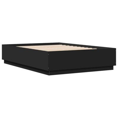 Bedframe bewerkt hout zwart 120x200 cm - thumbnail