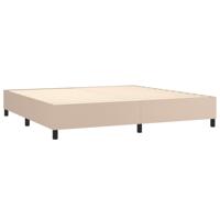 Boxspring met matras kunstleer cappuccinokleurig 200x200 cm - thumbnail