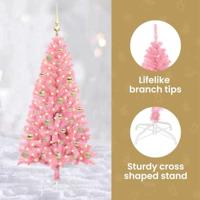 VidaXL Kerstboom met 150 led met standaard roze 150 cm pvc - thumbnail