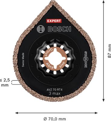 Bosch Accessories 2608900042 EXPERT 3 max AVZ 70 RT4 Carbide-RIFF Voegenreiniger 10-delig 2.5 mm 10 stuk(s) Bosch Accessories 2608900042 EXPERT 3 max AVZ 70 RT4 Carbide-RIFF Voegenreiniger 10-delig 2.5 mm 10 stuk(s)