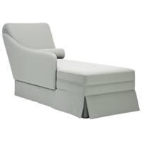 Chaise longue met bolster&rechterarmleuning fluweel lichtgrijs - thumbnail