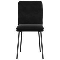 Eetkamerstoelen 2 st fluweel zwart - thumbnail