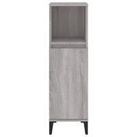 Badkamerkast 30x30x100 cm bewerkt hout grijs sonoma eikenkleur - thumbnail