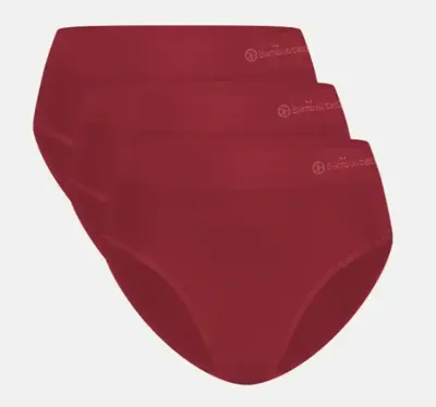Bamboo Basics 3-pak naadloze dames slips - Belle - Taille bamboe dames onderbroek - Lekker zitten ondergoed dames - S - Bordeaux - Onderbroek - - S