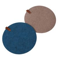 Boltze Home Placemat rond vilt met leer d38cm - thumbnail