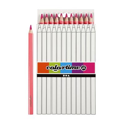 Creativ Company Driehoekige jumbo kleurpotloden - roze, 12st.