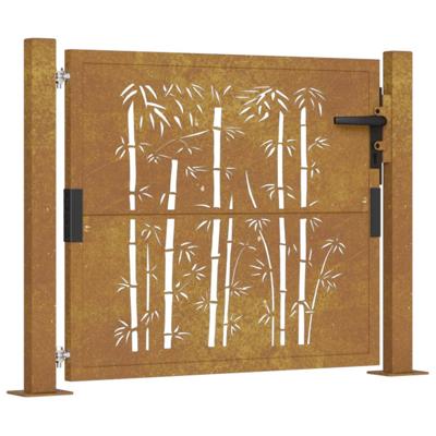 VidaXL Poort met bamboe-ontwerp 100x75 cm cortenstaal VidaXL Poort met bamboe-ontwerp 100x75 cm cortenstaal
