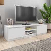 Tv-meubel 140x40x35,5 cm bewerkt hout hoogglans wit - thumbnail