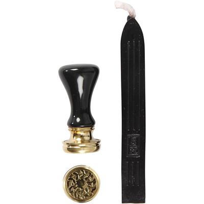 Creativ Company Zegel set, d 17 mm, zwart, 1 set