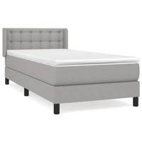 Boxspring met matras stof lichtgrijs 90x200 cm - thumbnail