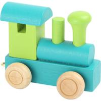 Small Foot - houten lettertrein locomotief groen - 12 stuks - thumbnail
