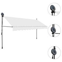Luifel handmatig uittrekbaar met LED 350 cm crme - thumbnail