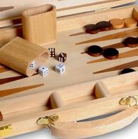 Backgammon hout bruin 48 x 38 cm - thumbnail