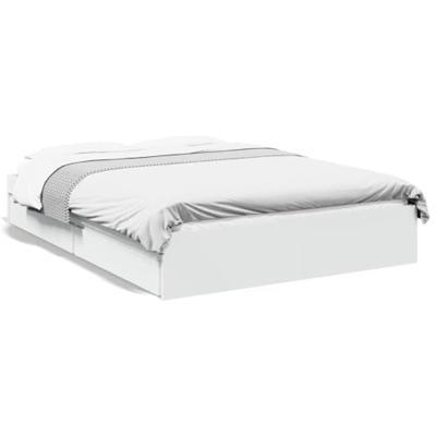 Bedframe met lades bewerkt hout wit 120x200 cm