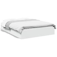 Bedframe met lades bewerkt hout wit 120x200 cm - thumbnail