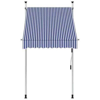 VidaXL Luifel handmatig uittrekbaar 100 cm blauw en witte strepen