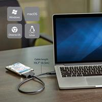 Kabel Micro USB Startech USB312SAT3CB Zwart - thumbnail