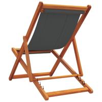 Strandstoelen 2 st inklapbaar stof grijs - thumbnail