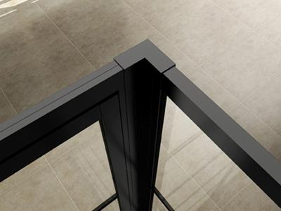 Koppelset Wiesbaden Horizon voor Inloopdouche Met Nisdeur 200x4.7 cm Mat Zwart