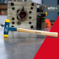 Wiha Kunststof hamer terugslagloos | met hickorysteel | rond-slagkop | 115 mm | 30 mm - 2093 - 02093 - thumbnail