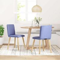 Eetkamerstoelen 2 st stof jeansblauw - thumbnail