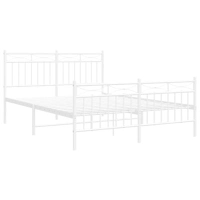 Bedframe met hoofd- en voeteneinde metaal wit 135x190 cm