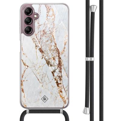 Samsung Galaxy A14 hoesje met koord - Marmer goud