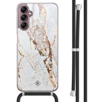 Samsung Galaxy A14 hoesje met koord - Marmer goud - thumbnail