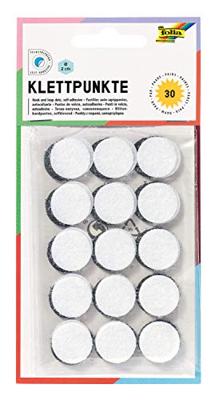 Klittenband Folia rond 2cm 15 stuks zwart 15 stuks wit