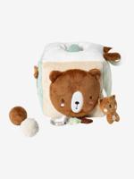 Grote stoffen activiteitenkubus GREEN FOREST bruin - thumbnail