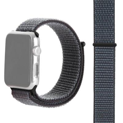 Eenvoudige mode nylon horlogebandje voor Apple Watch serie 5 & 4 44mm/3 & 2 & 1 42mm met magische stok (Space Grey)