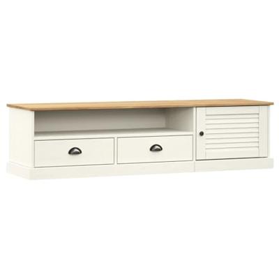 Tv-meubel VIGO 156x40x40 cm massief grenenhout wit