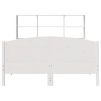 Bed met boekenkast zonder matras grenenhout wit 140x190 cm - thumbnail