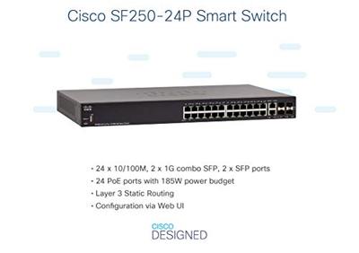 Cisco SF250 24-poorts Fast Ethernet PoE Smart Switch