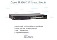 Cisco SF250 24-poorts Fast Ethernet PoE Smart Switch - thumbnail