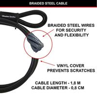 Masterlock Kit, kabel met hangslot en muuranker - 8271EURDAT 8271EURDAT - thumbnail