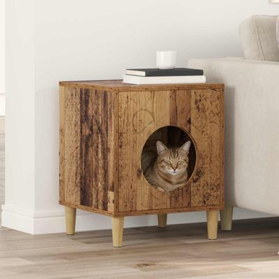 Kattenhuis Oudhout 42,5 x 40 x 52,5 cm Bewerkt hout