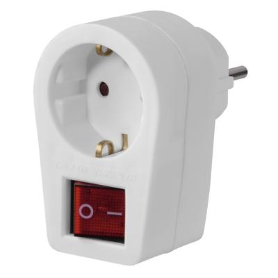 Hama Stekkeradapter met 2-Polige Schakelaar Wit/Rood Hama Stekkeradapter met 2-Polige Schakelaar Wit/Rood