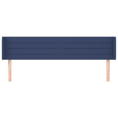 Hoofdbord met randen 203x16x78/88 cm stof blauw