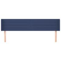 Hoofdbord met randen 203x16x78/88 cm stof blauw - thumbnail