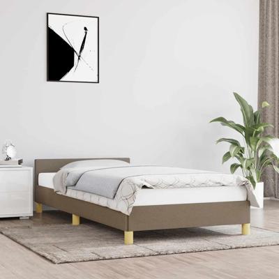 Bedframe met hoofdeinde zonder matras 80x200 cm stof taupe