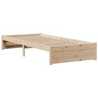 Bedframe met hoofdbord massief grenenhout 75x190 cm - thumbnail