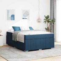 Bedframe met matras Blauw 140 x 200 cm Stof - thumbnail