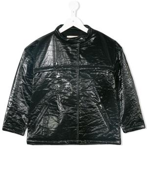 Andorine textured patent jacket - Black