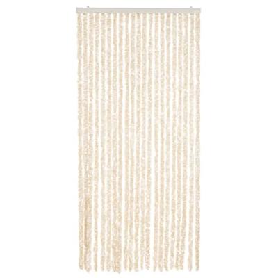 VidaXL Vliegengordijn 90x220 cm chenille beige en wit VidaXL Vliegengordijn 90x220 cm chenille beige en wit